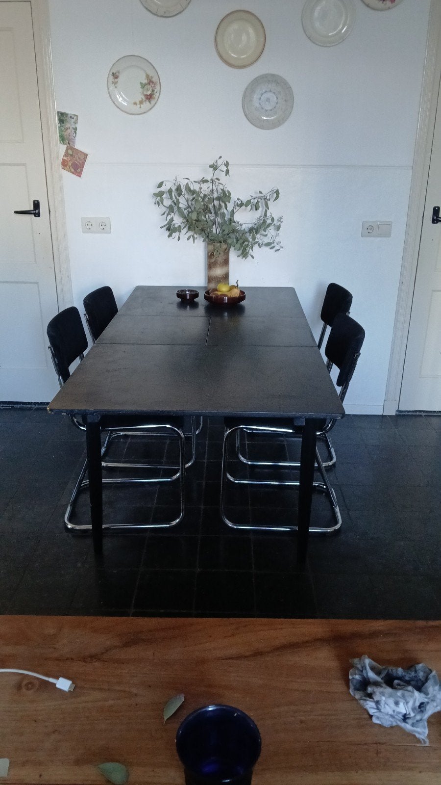 vintage tafel uitschuifbaar, Ophalen, Gebruikt, 4 tot 6 stoelen