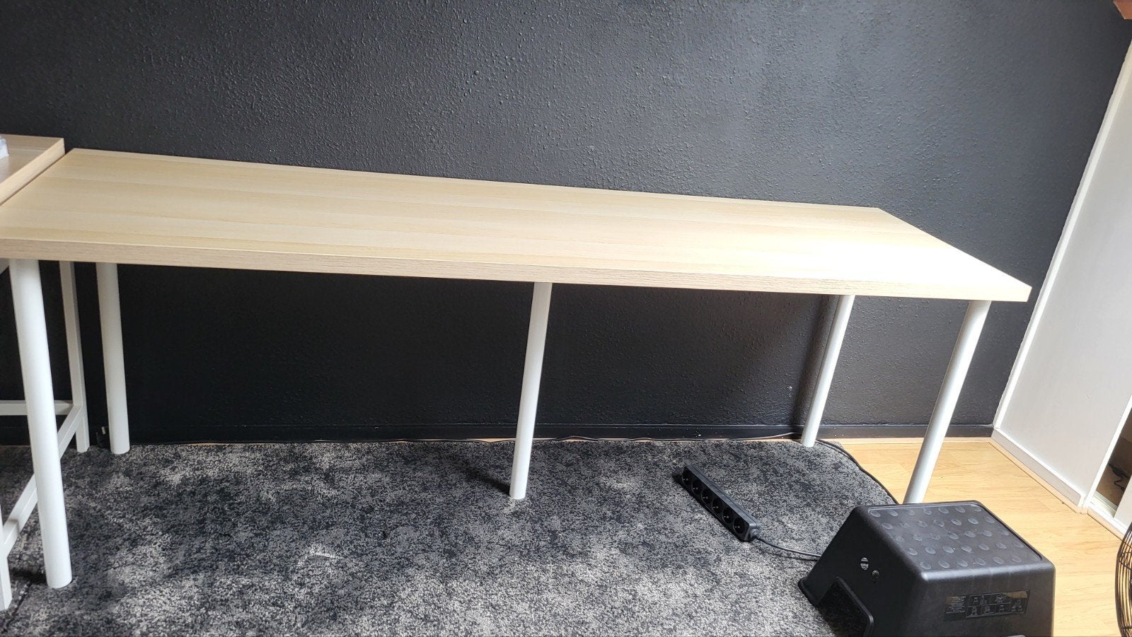 IKEA Lagkapten / Adils Bureau - 2m, wit gebeitst eikeneffect, Huis en Inrichting, Ophalen, Zo goed als nieuw, IKEA