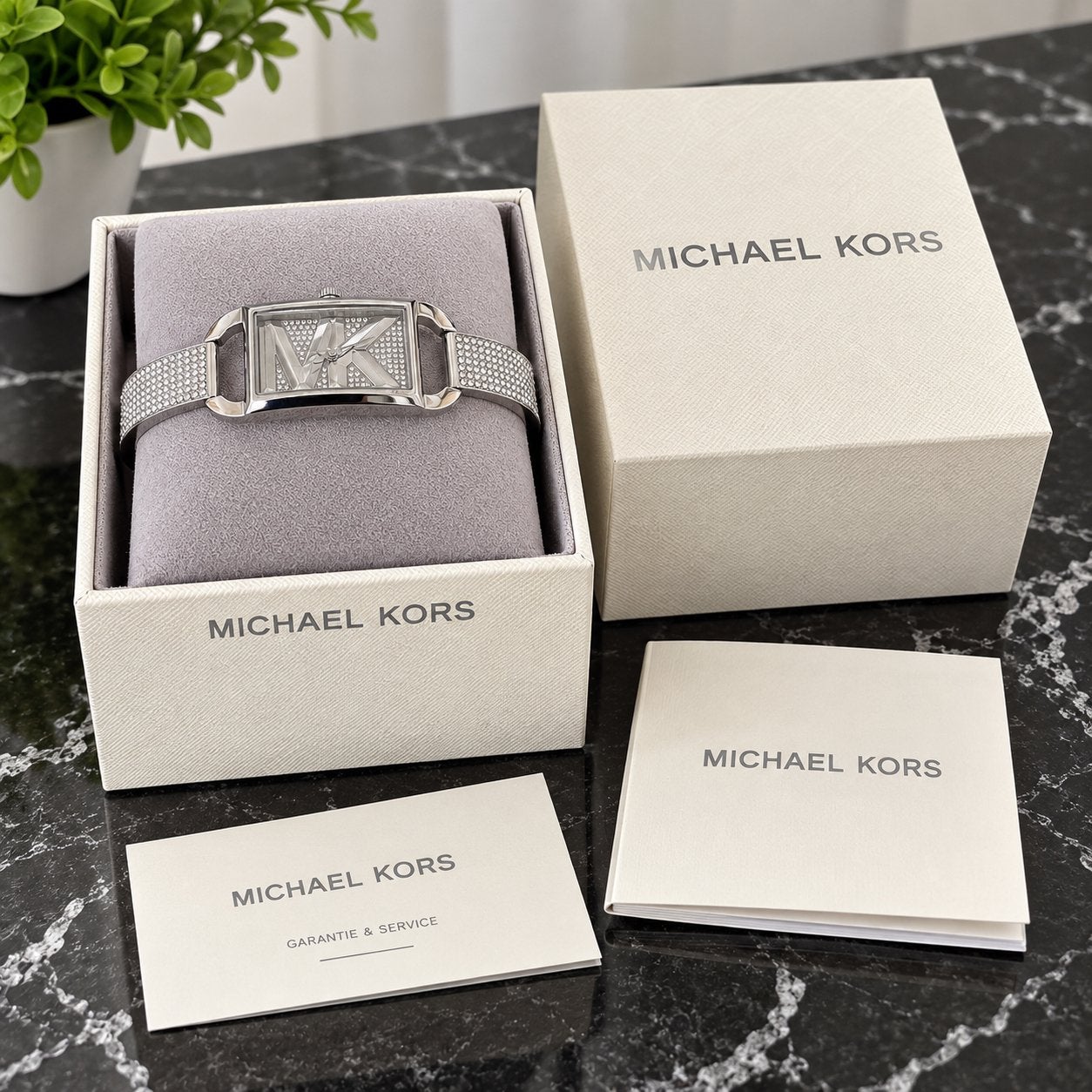 Gloednieuwe Michael Kors dameshorloge met strass, Overige merken, Staal, Polshorloge, Nieuw