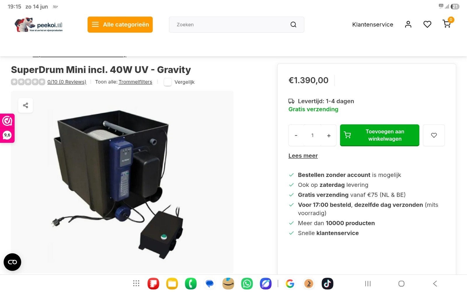 SuperDrum  40W UV - Gravity, Tuin en Terras, Vijvers, Gebruikt, Ophalen of Verzenden