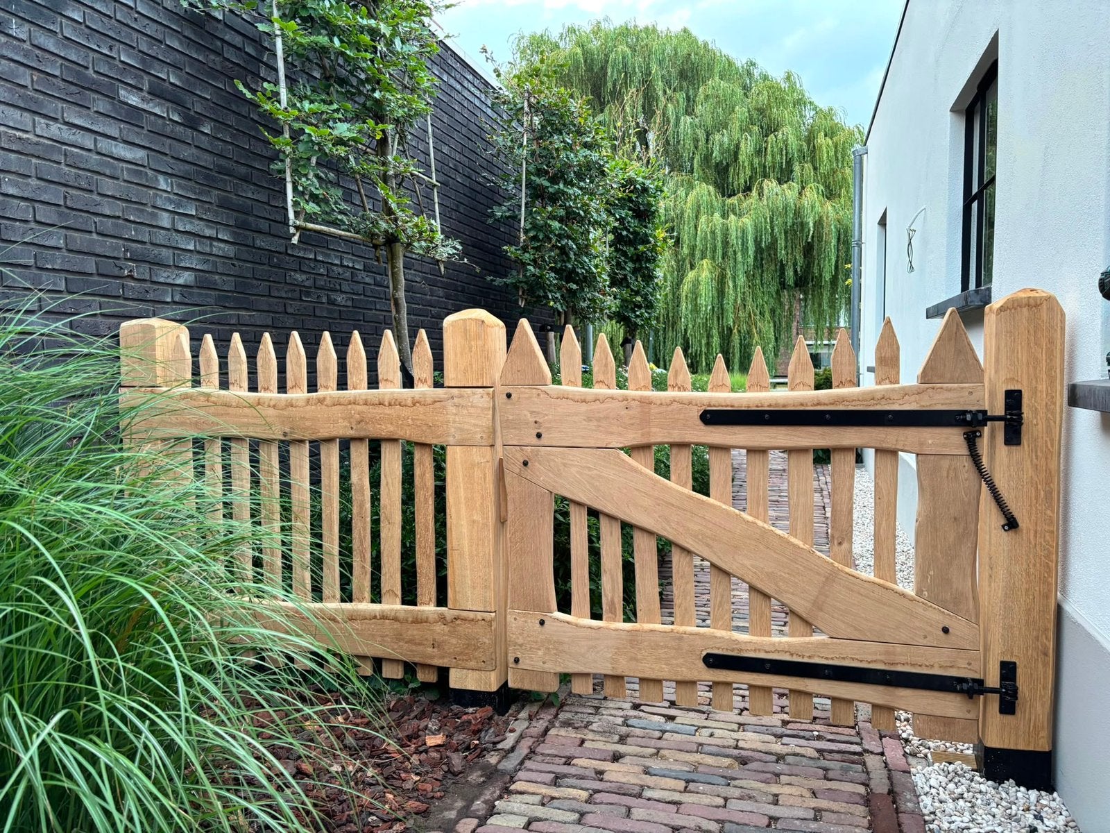 Eikenhouten tuinhek, looppoort, tuinpoort, hekwerk, nieuw, Tuin en Terras, Ophalen of Verzenden, Nieuw, Hout, Tuinhek