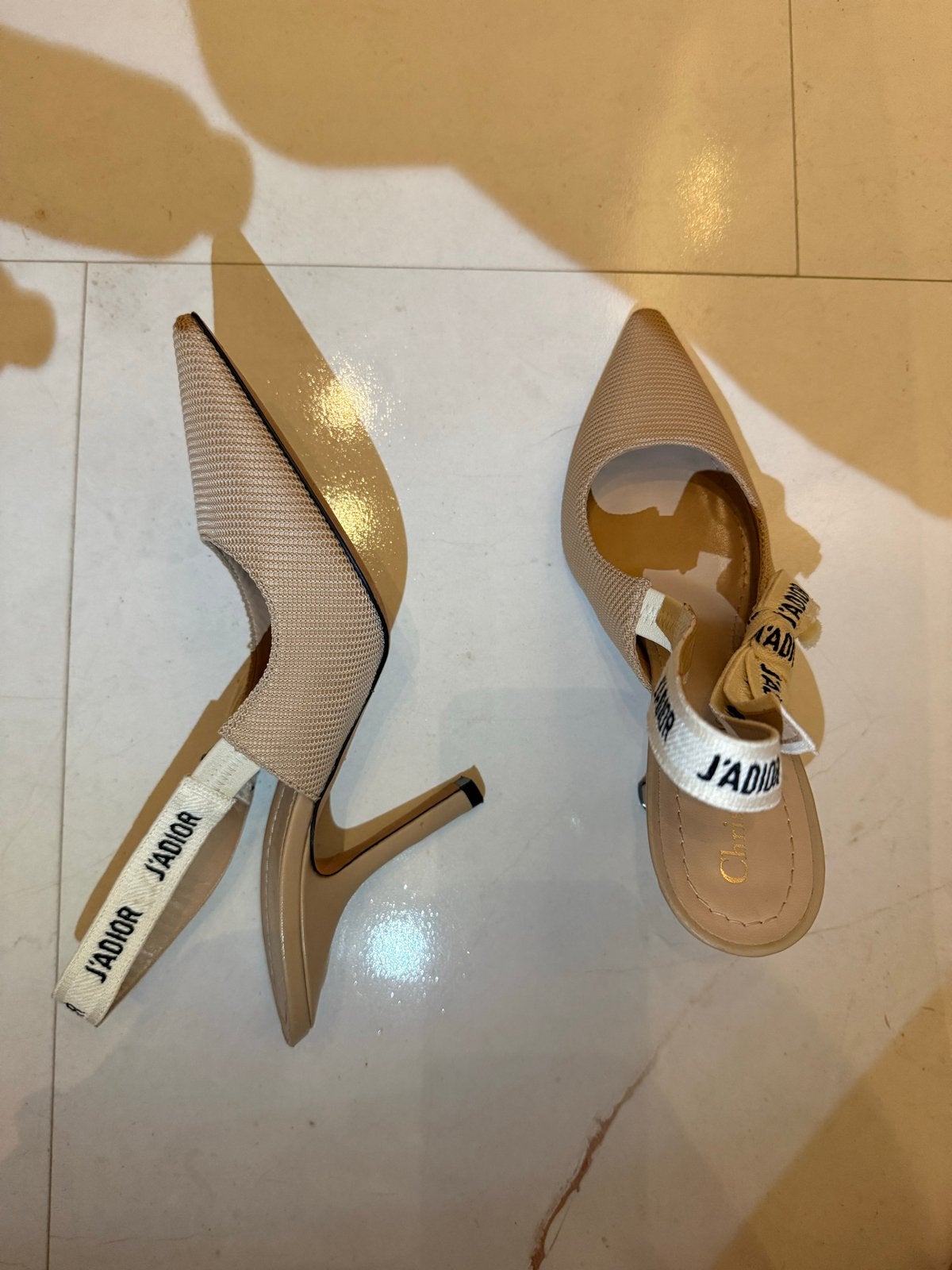 Dior J'Adior Slingback Hakken Maat 39, Ophalen of Verzenden, Zo goed als nieuw, Beige, Pumps