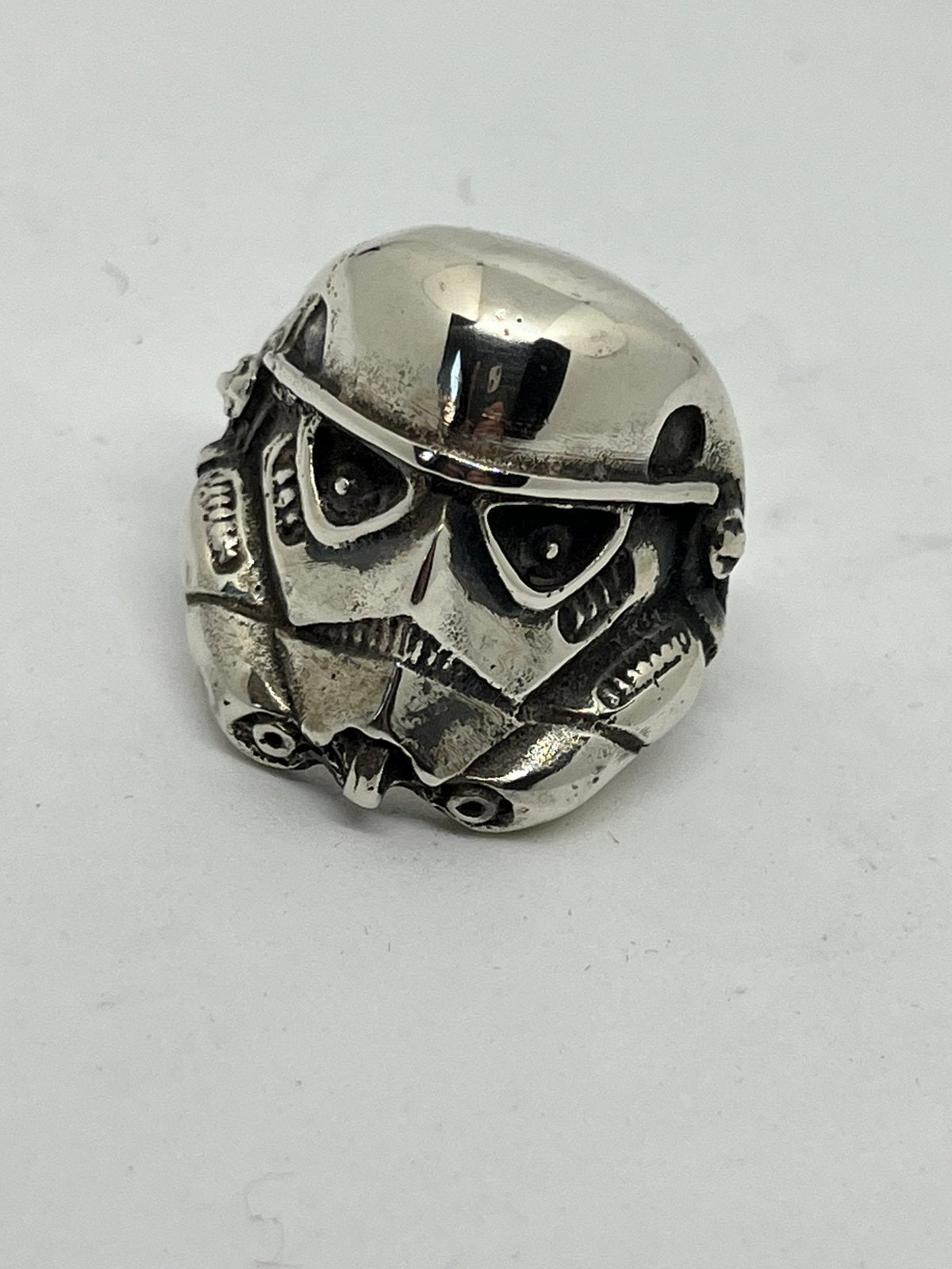 StarWars Storm Trooper statment ring zilver 835, 20 of groter, Nieuw, Ophalen of Verzenden, Dame of Heer