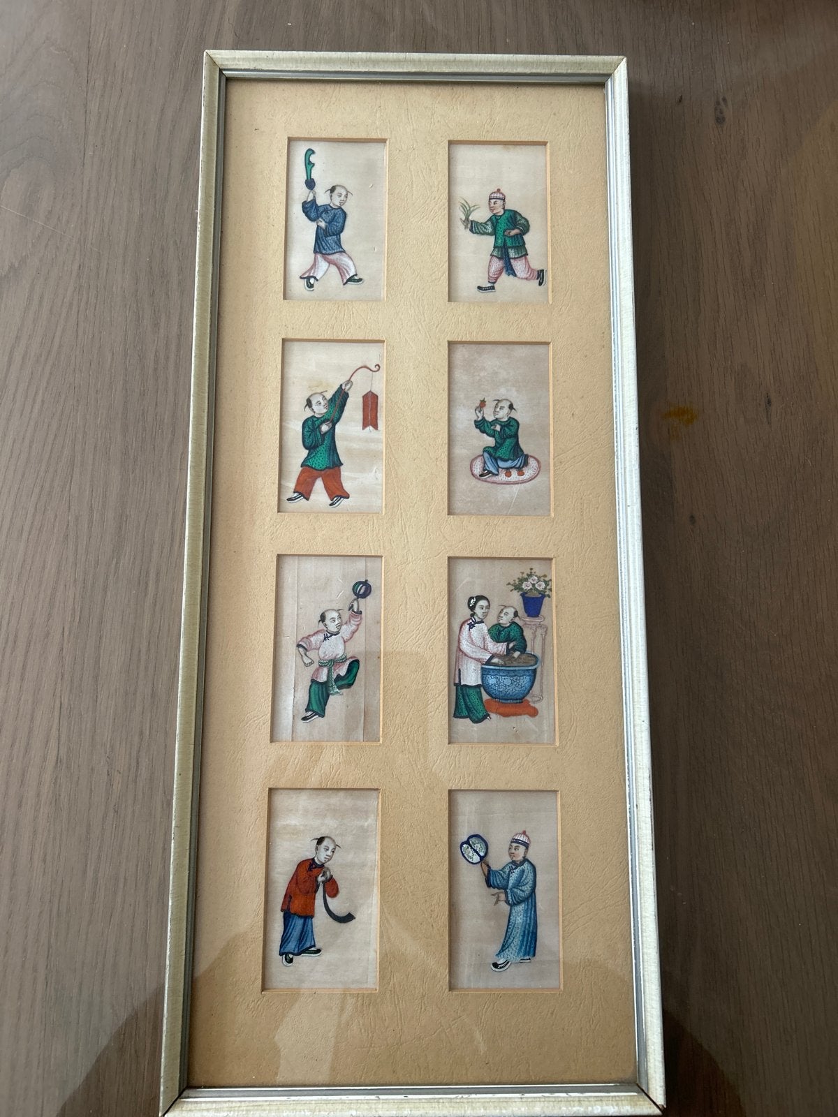Antieke Chinese rijstpapieren schilderijen in lijst, Ophalen, Schilderij, Papier/karton, China