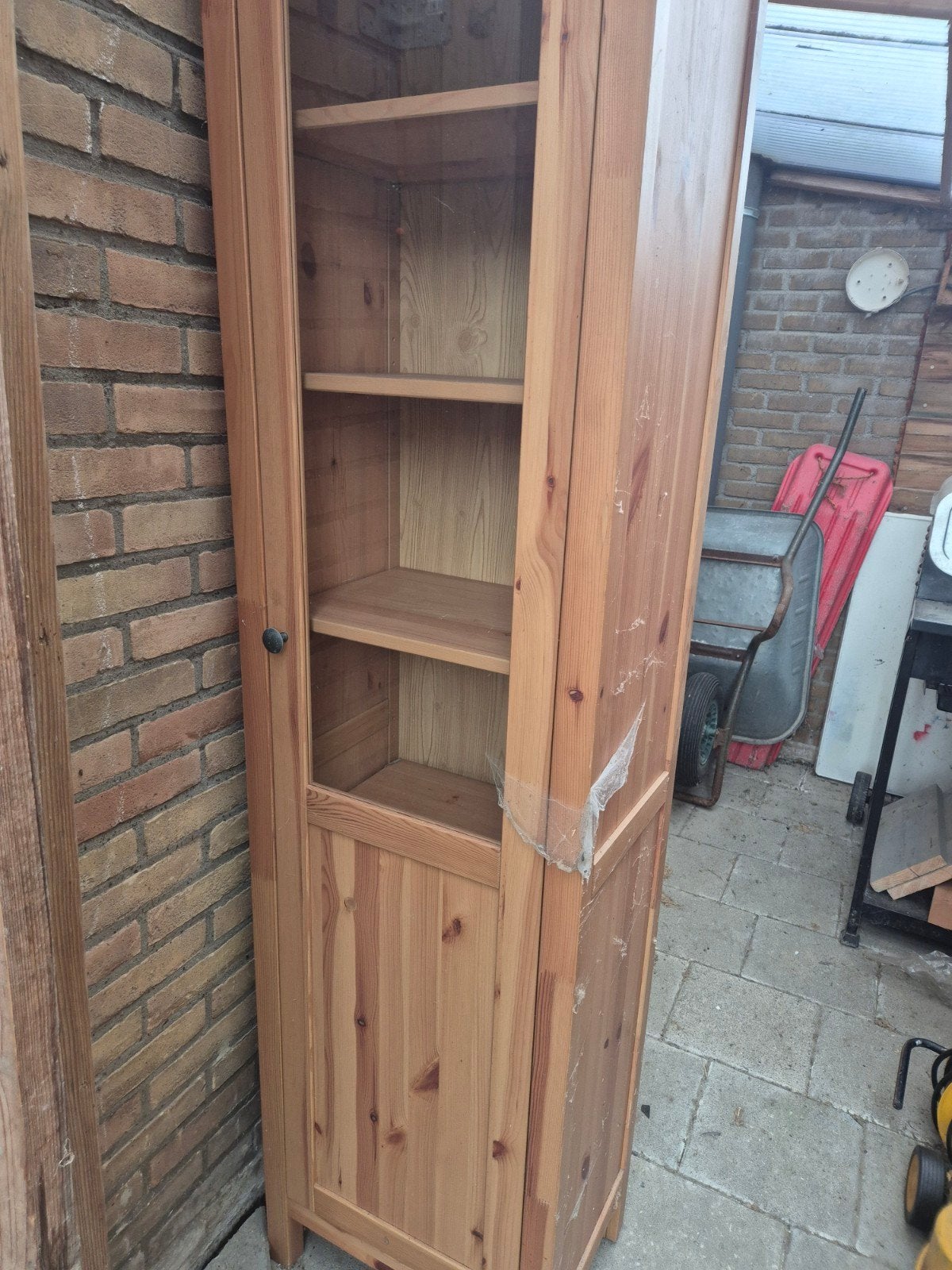 IKEA Boeken-/Servieskast met glazen deur, Ophalen, Minder dan 50 cm, 200 cm of meer, Overige houtsoorten