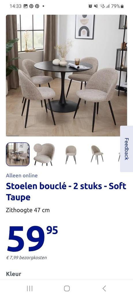 Action stoelen, Ophalen of Verzenden, Nieuw