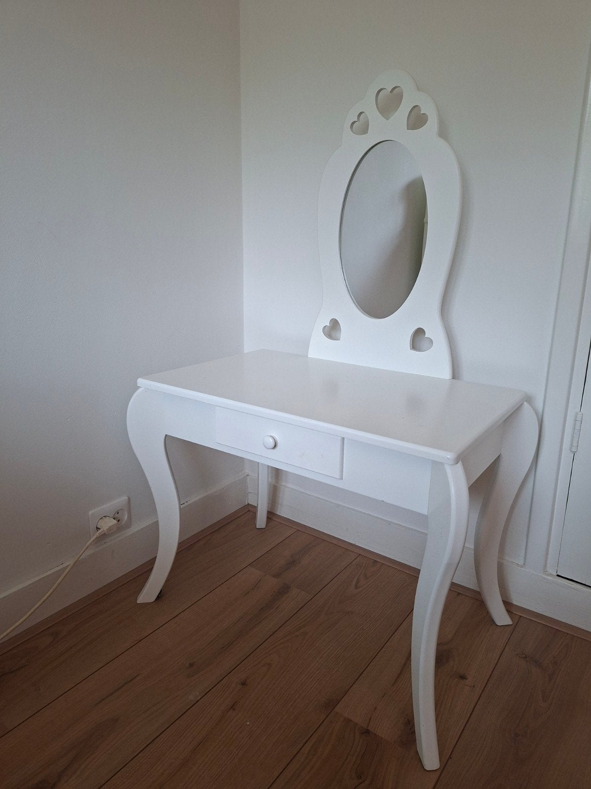 Witte kaptafel met spiegel en lade, Ophalen, Gebruikt