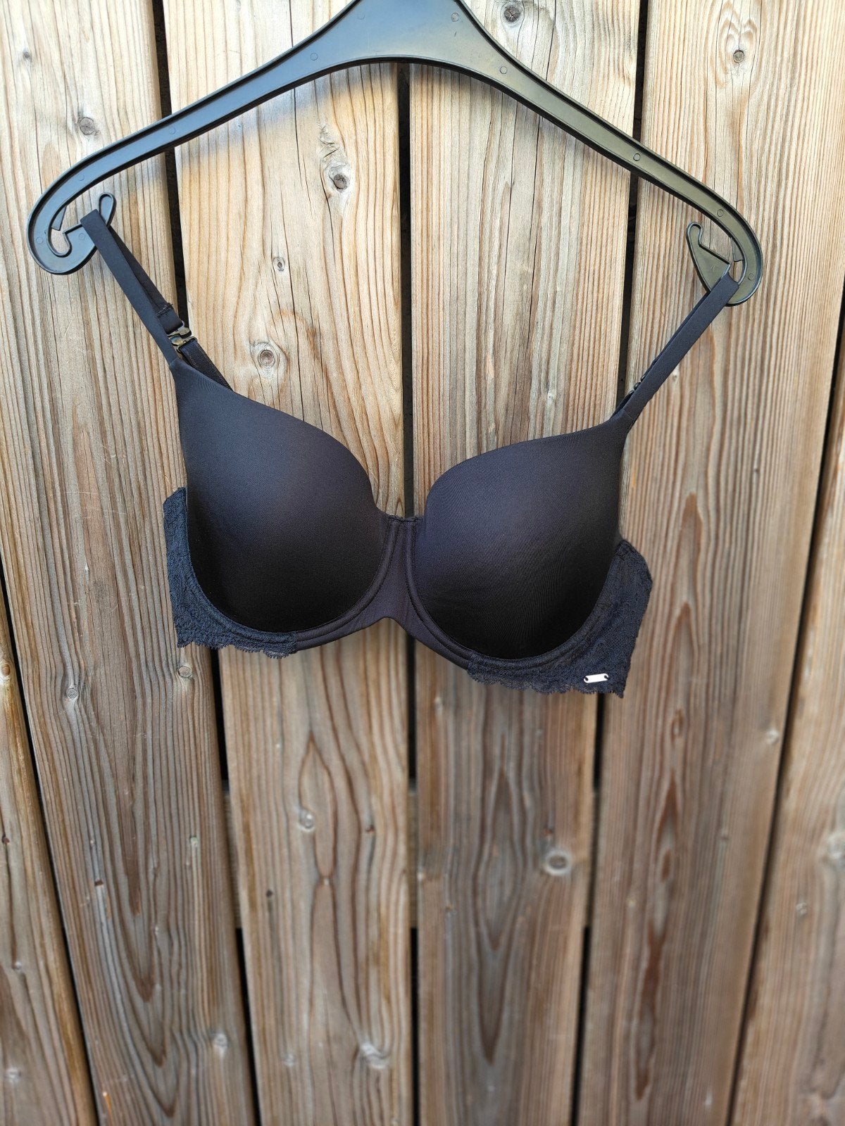 Hunkemöller Zwarte BH met Kant - Maat 85D, Hunkemöller, Ophalen of Verzenden, Zwart, BH