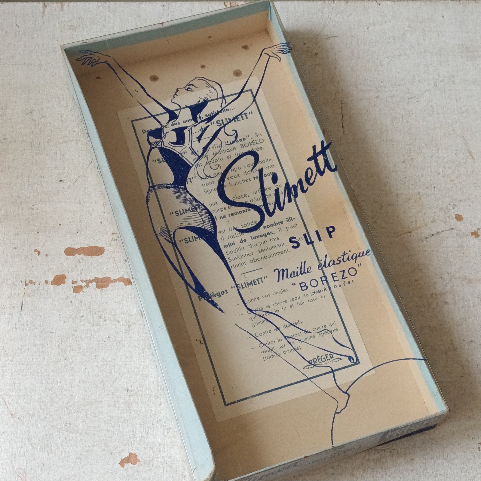 Oude Slimett Slip Box - Franse Reclame, Ophalen of Verzenden