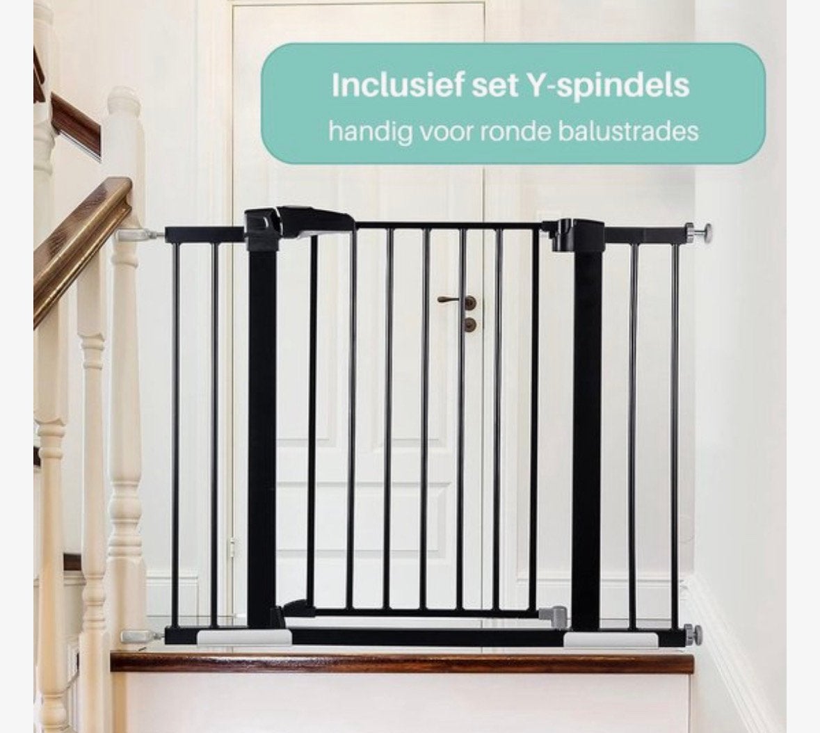 Traphekje 76 t/m 124 cm *ZONDER BOREN*, Kinderen en Baby's, Traphekjes, Ophalen, Zo goed als nieuw, Metaal of IJzer, Klemhekje