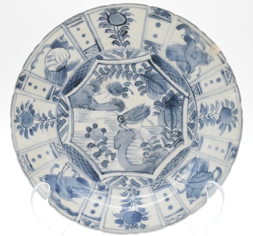 Chinees bord Wanli kraakporcelein, Antiek en Kunst, Ophalen