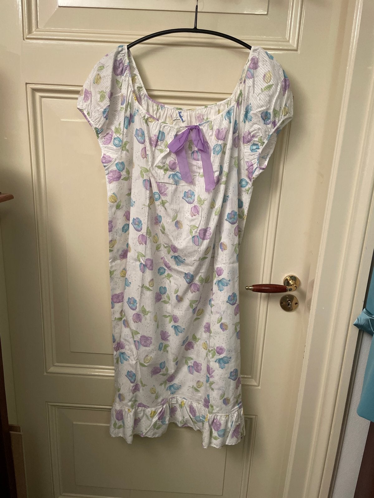 Vintage Hunkemöller nachthemd met bloemenprint en strik, Ophalen, Zo goed als nieuw, Maat 42/44 (L)