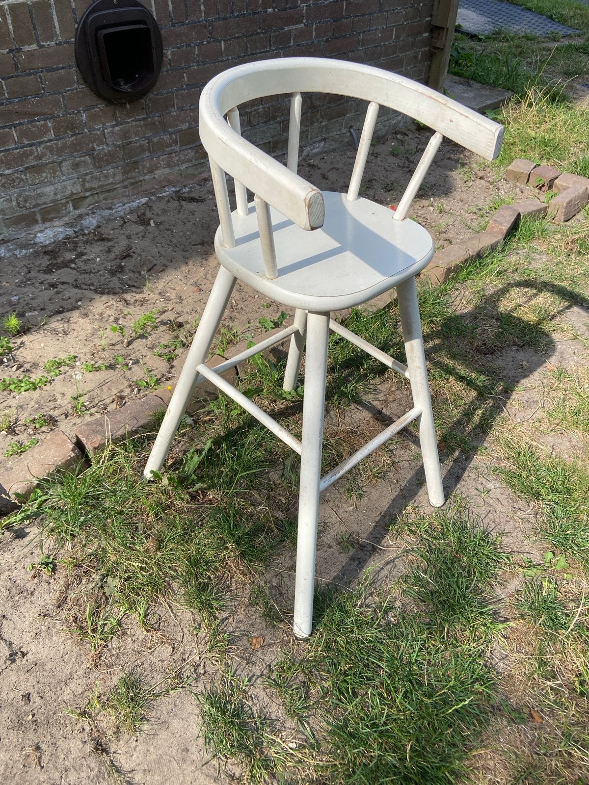 Witte houten kinderstoel / hoge stoel, Ophalen, Gebruikt, Wit, Eén