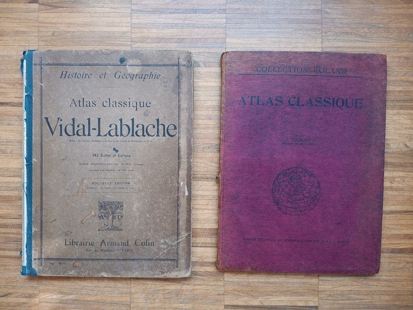 Set van 2 oude atlassen, Vidal-Lablanche en atlas classique, Gelezen, Ophalen of Verzenden, Landkaart, 1800 tot 2000