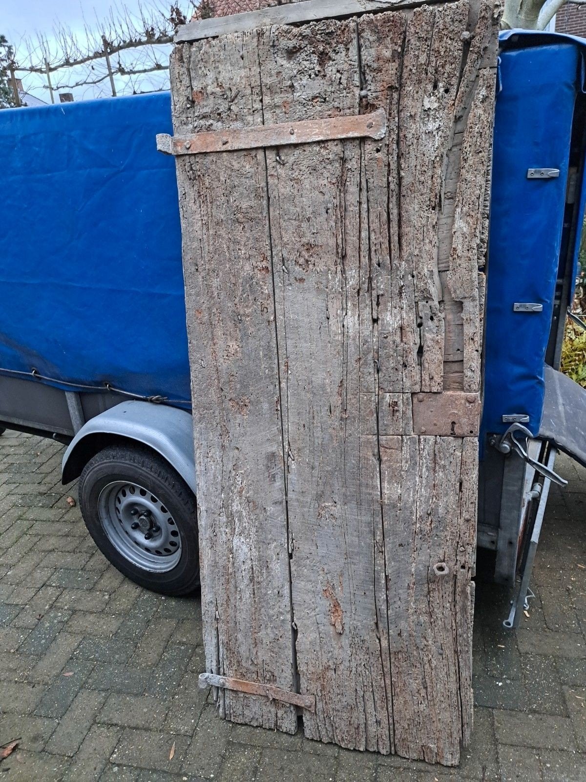 Sfeervolle Oude Staldeur met Scharnieren - ca. 300 Jaar Oud, Ophalen