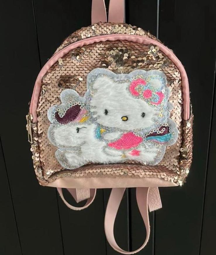 Hello kitty rugzakje rugtasje met pailetten, Ophalen, Zo goed als nieuw