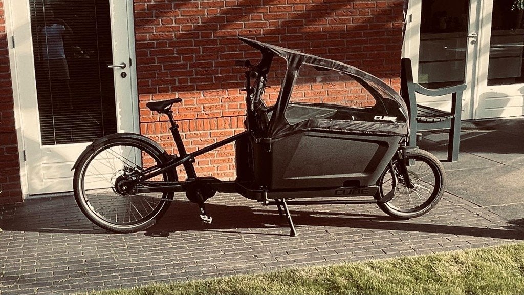Cube carbo hybrid 2021- als nieuw- slechts 971 km- incl.kap, Elektrisch, Zo goed als nieuw, 2 kinderen, Schijfrem