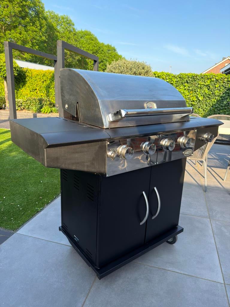 Borreti Buitenkeuken / BBQ met 4 branders en zijbrander, Tuin en Terras, Buitenkeukens, Ophalen of Verzenden, Zo goed als nieuw