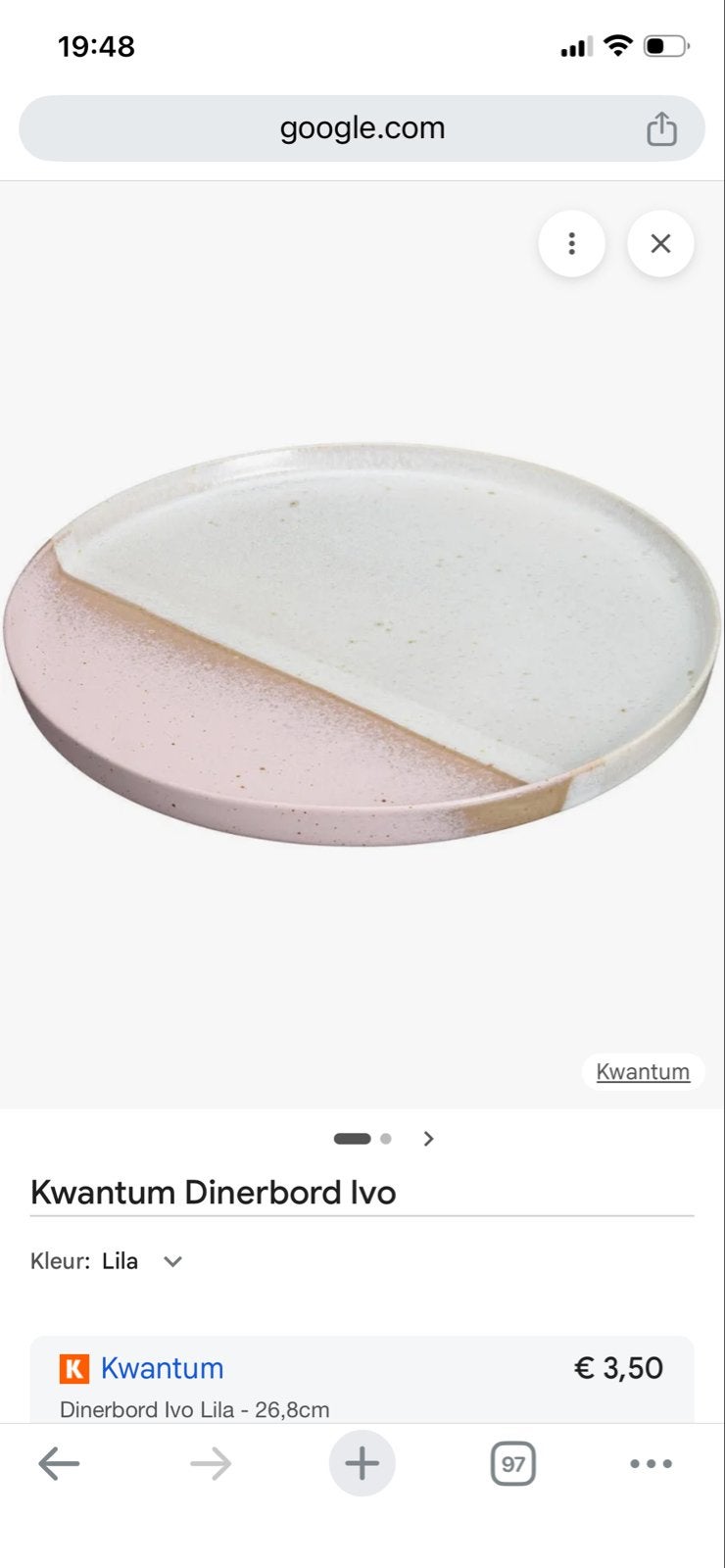 Gezocht: Kwantum Dinerbord Ivo Lila - 26,8cm, Overige merken, Keramiek, Nieuw, Ophalen of Verzenden
