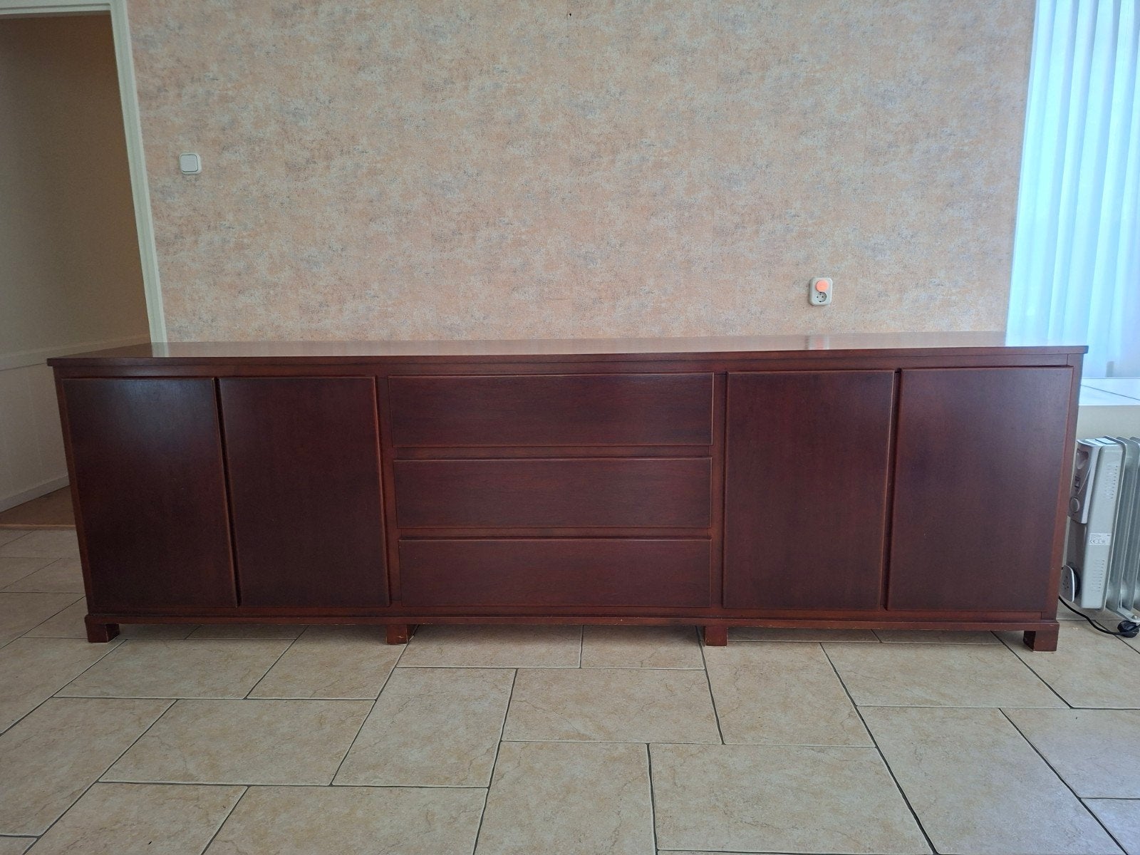 Handgemaakt Mahonie/Kersen Dressoir - 2.70M Lang, Ophalen, Gebruikt, Met deur(en), Kersenhout