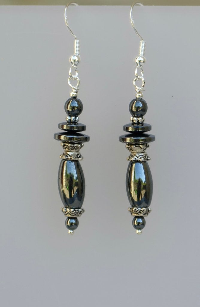 Prachtige oorbellen met Hematiet kralen, zilver, Sieraden, Tassen en Uiterlijk, Oorbellen, Hangers, Verzenden, Nieuw, Zilver