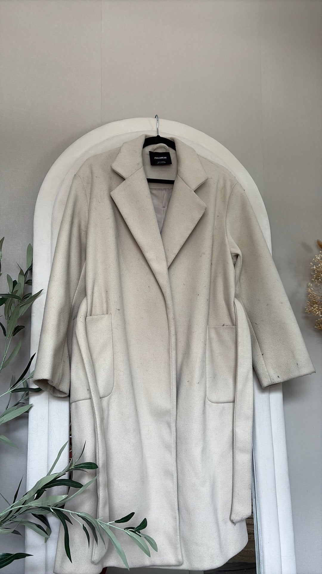 Beige jas Pull & Bear maat s, Ophalen of Verzenden, Gedragen, Maat 38/40 (M), Beige