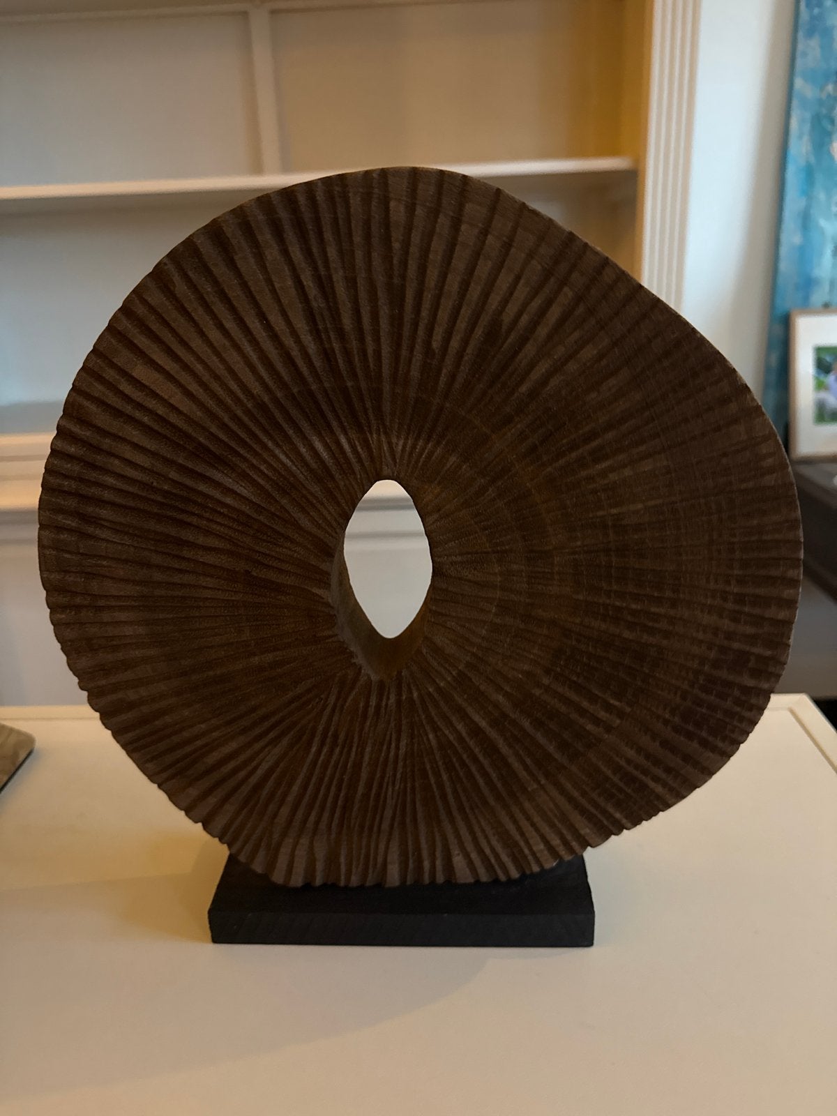 Abstract houten sculptuur - 33x30 cm, Antiek en Kunst, Ophalen of Verzenden, Handgemaakt, 20 - 50 cm, Beeld