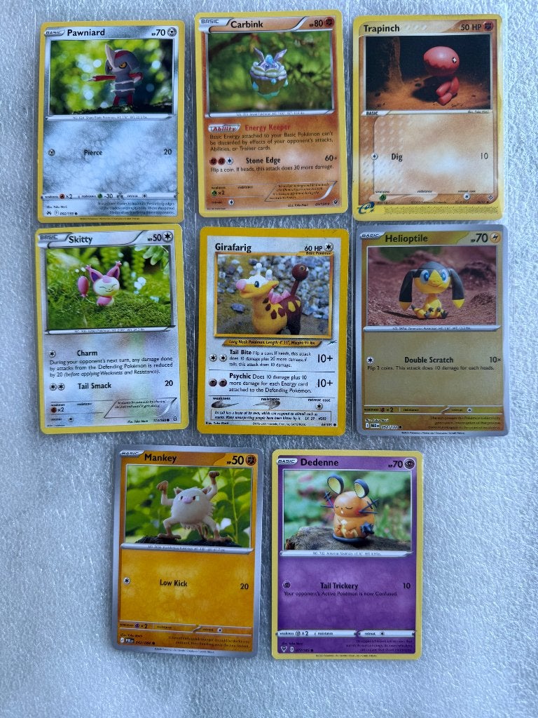 Setje Yuka Morii kaarten met o.a. Girafarig en Trapinch, Ophalen of Verzenden, Gebruikt, Meerdere kaarten