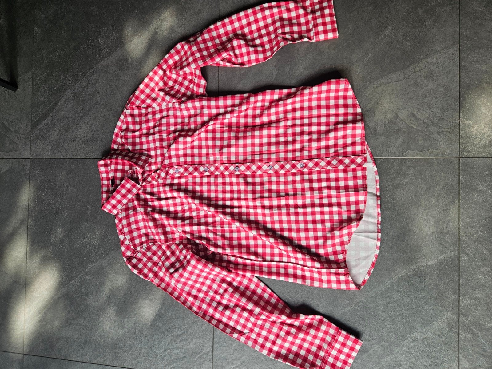 Rood-wit geruit overhemd - Maat M. Top voor Oktoberfest!, Kleding | Heren, Ophalen of Verzenden, Zo goed als nieuw, Rood, Halswijdte 39/40 (M)