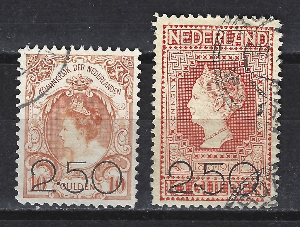 NVPH 104 - 105 geb Opruimingsuitgifte 1920 Nederland p/stuk, Postzegels en Munten, Ophalen of Verzenden, T/m 1940, Gestempeld