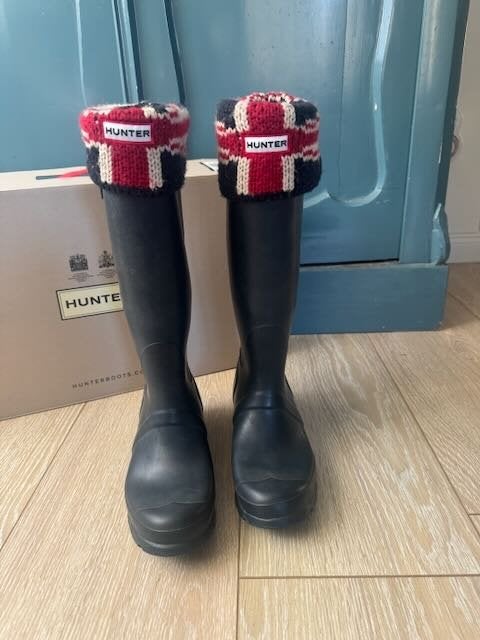 Donkerblauwe Hunter boots met binnensok, mt 38, Kleding | Dames, Blauw, Ophalen of Verzenden, Regenlaarzen, Hunter