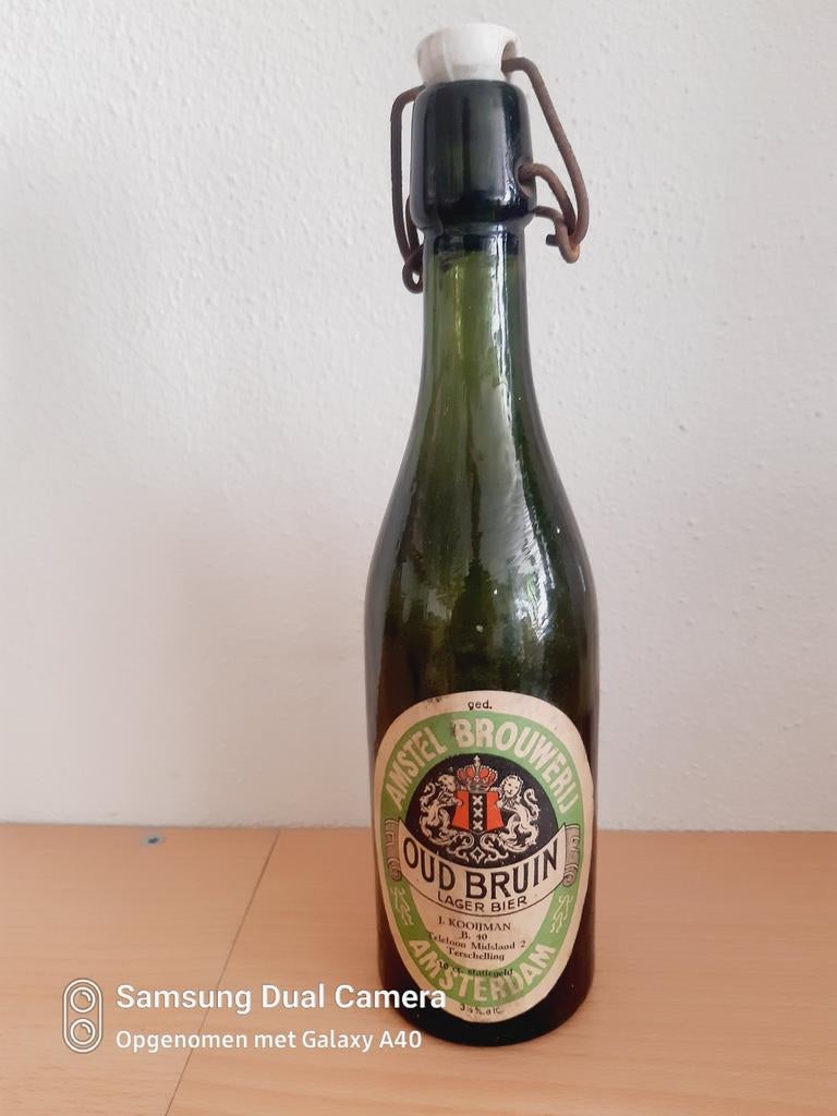 Mooie amstel oud bruin lager bier fles Amsterdam, Ophalen of Verzenden, Zo goed als nieuw, Amstel