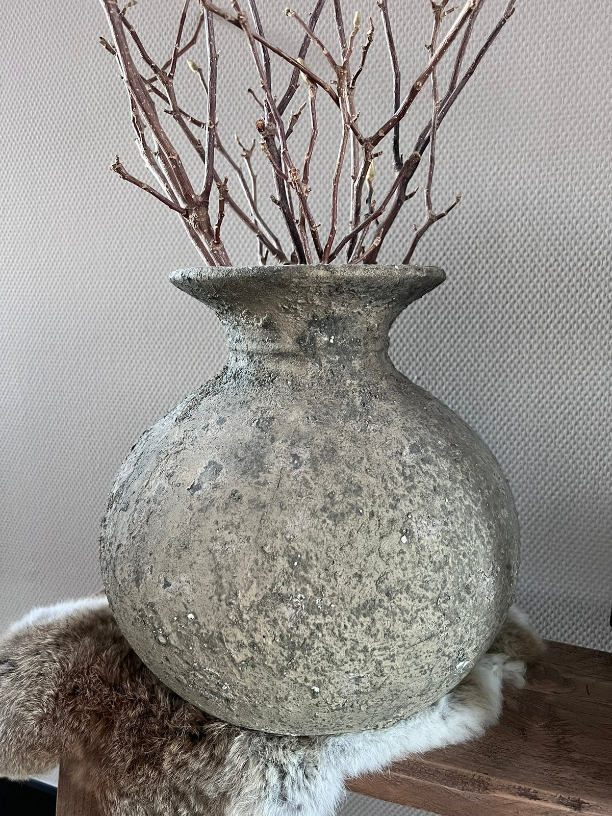 Bolvaas bloempot Brynxz, Huis en Inrichting, Woonaccessoires | Vazen, Ophalen, Gebruikt, Bruin