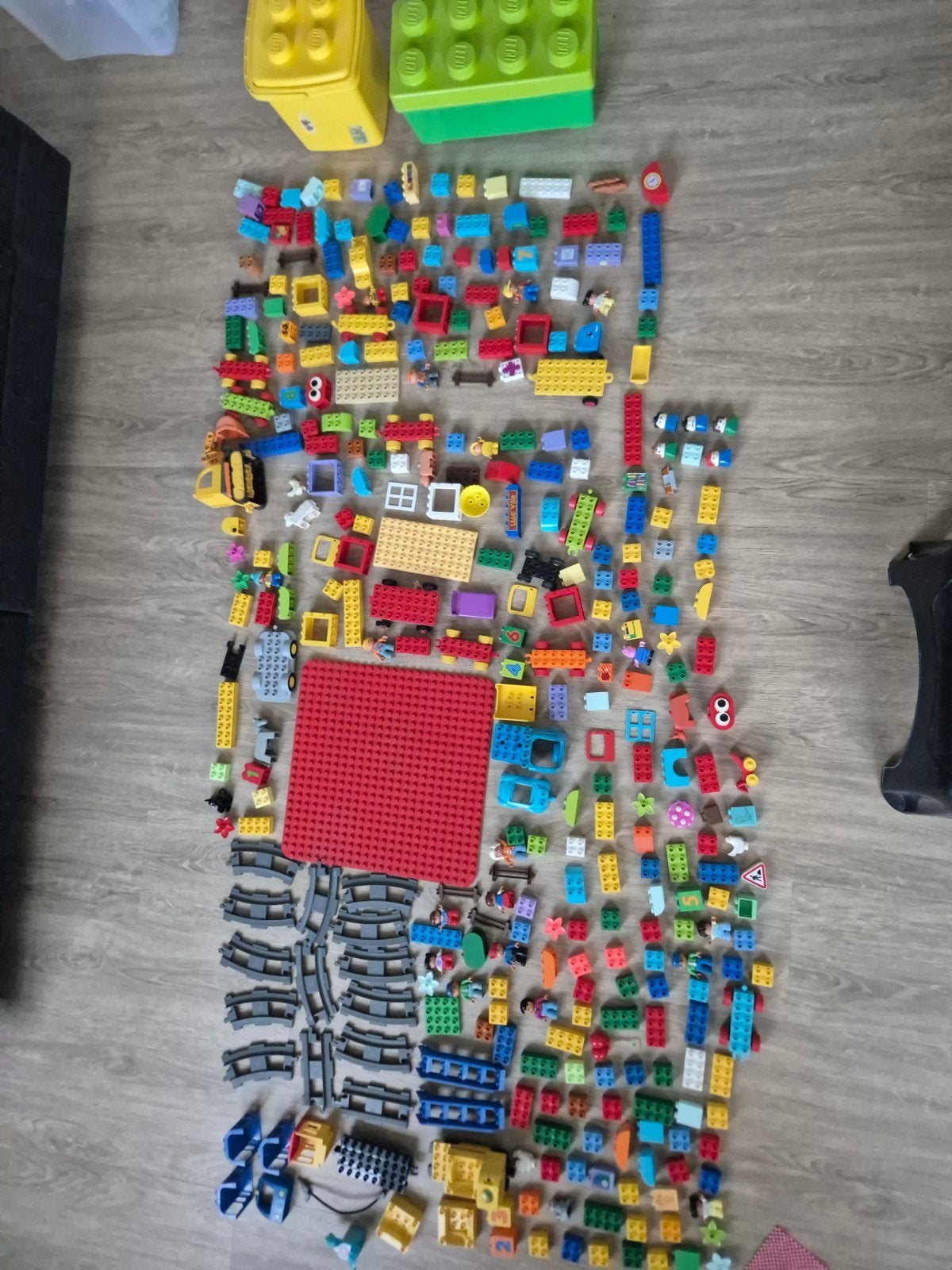 Grote partij LEGO Duplo met trein, rails en bodere stukken, Ophalen of Verzenden, Gebruikt, Overige merken