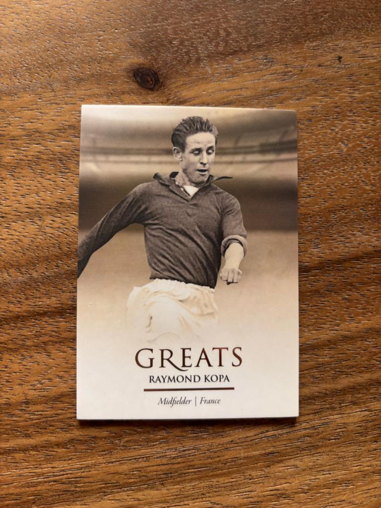 Raymond Kopa 'Greats' Spelerskaart - Futera Unique 2020, Ophalen of Verzenden, Zo goed als nieuw, Buitenlandse clubs, Spelerskaart