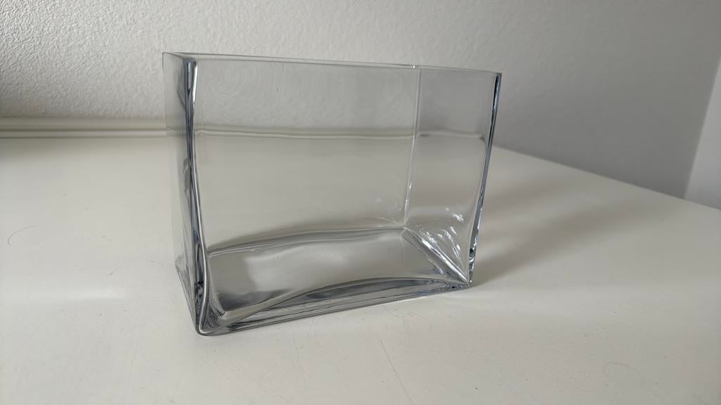 Glazen accubak/vaas, Overige kleuren, Ophalen of Verzenden, Minder dan 50 cm, Glas