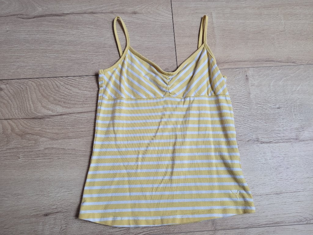 H&M geel wit gestreept spaghetti topje maat 134 ~ SJ2001, Kinderen en Baby's, Kinderkleding | Maat 134, Meisje, H&M, Ophalen of Verzenden