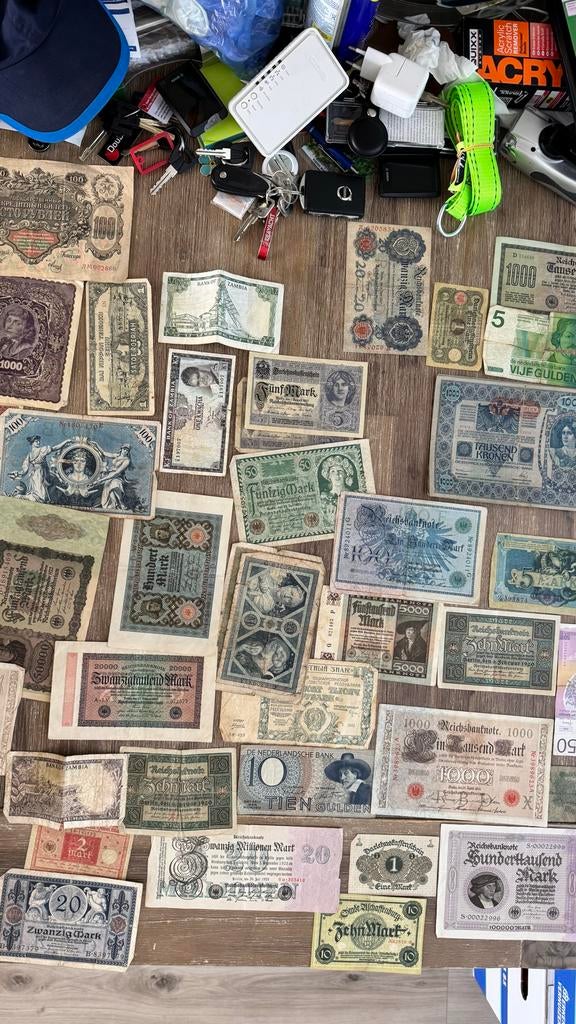 Set van 3 historische bankbiljetten: Duitsland, Oostenrijk,, Ophalen of Verzenden, Euro's, Los biljet