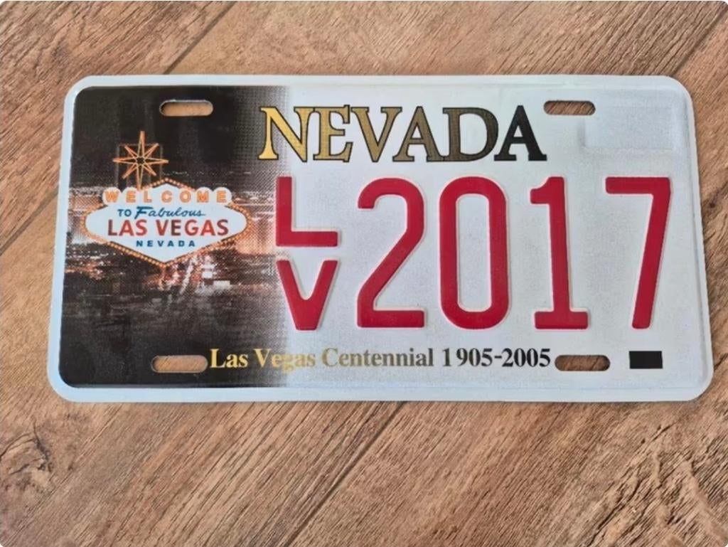 Souvenir nummerbord kentekenplaat Las Vegas 2017, Ophalen of Verzenden, Zo goed als nieuw