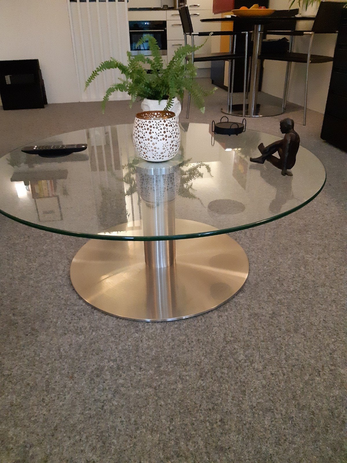 ronde glazen salontafel, Ophalen, 50 tot 100 cm, Rond, 50 tot 100 cm