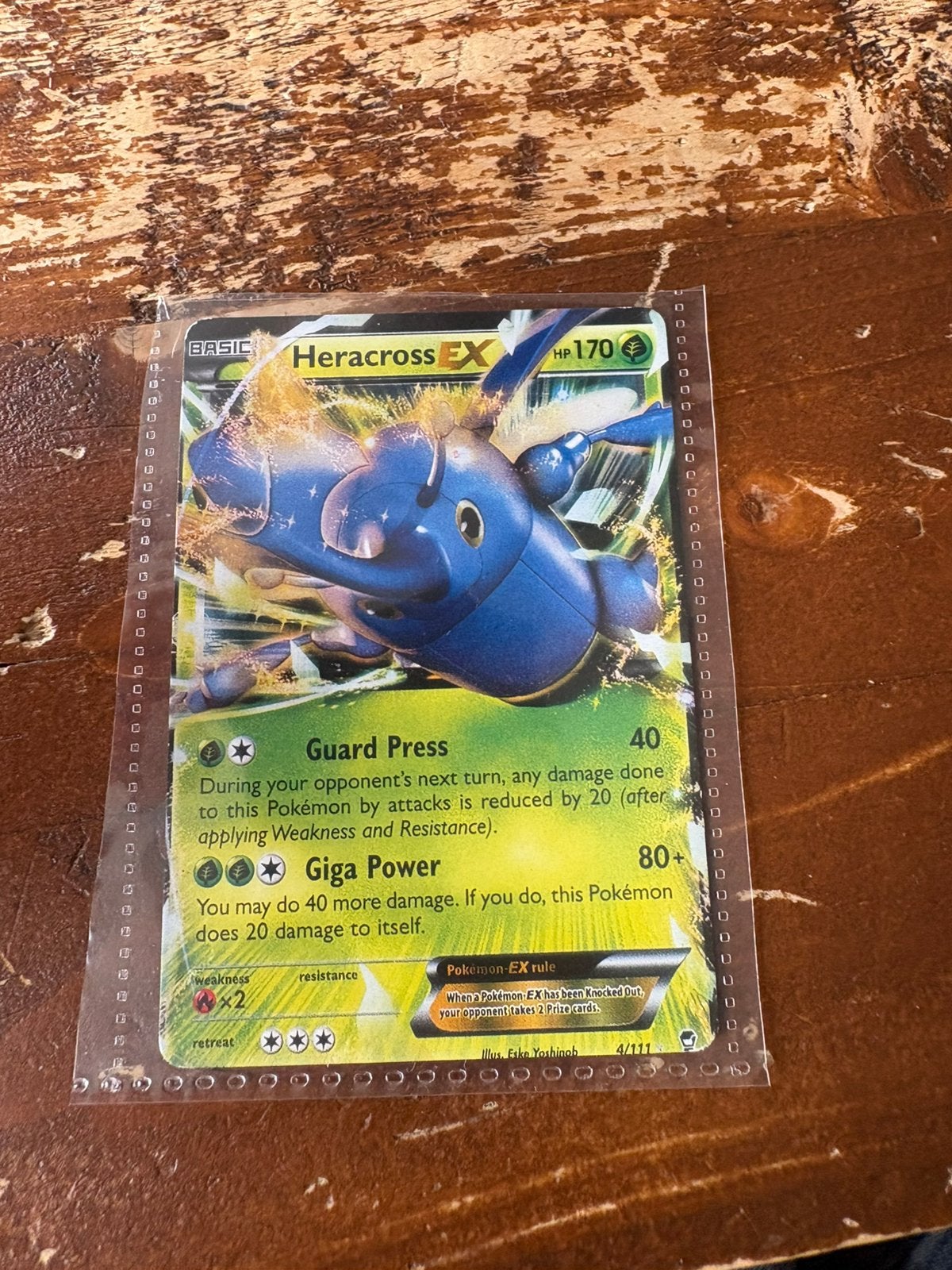Heracross ex pokemonkaart, Ophalen of Verzenden, Gebruikt, Losse kaart