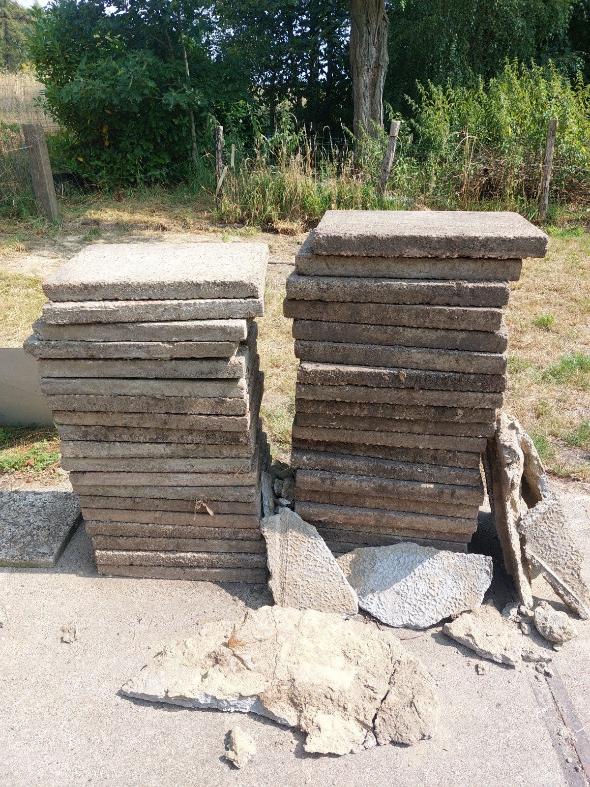 Gratis 40 grindtegels 60x40 cm, Tuin en Terras, Ophalen, Gebruikt, 10 m² of meer, Grind