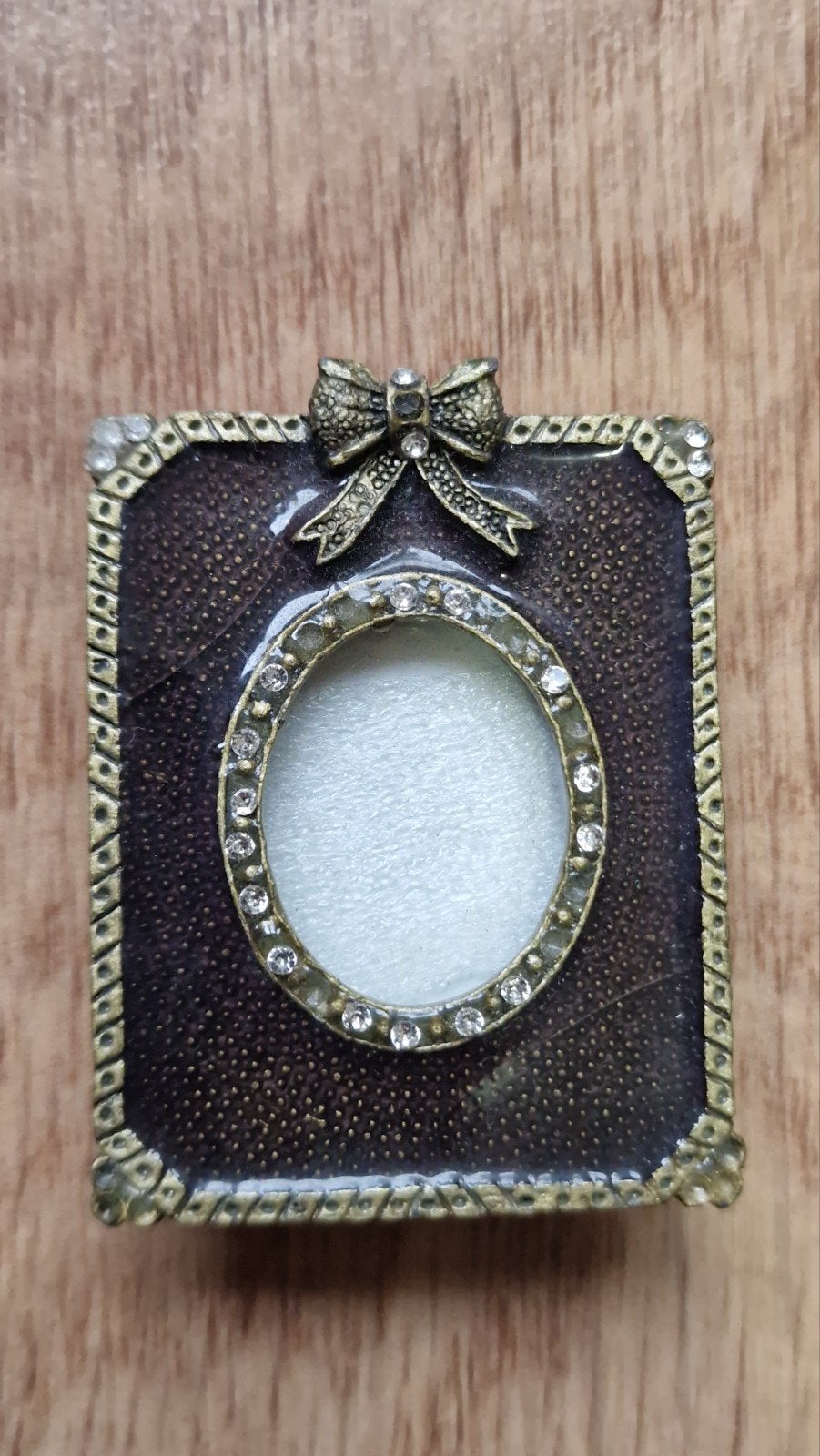 Mini fotolijstje voor pasfoto - Vintage stijl, Gebruikt, Met sierrand, Ophalen of Verzenden, Fotolijst