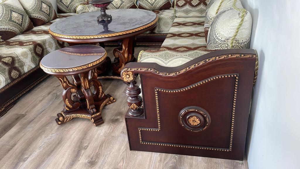 **Te Koop: Luxe Marokkaanse Bank met Bijzettafels**, Huis en Inrichting, Gebruikt, 50 tot 100 cm, Rond, Minder dan 50 cm