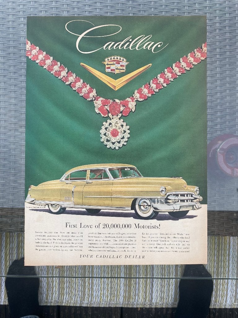 Vintage Cadillac reclame uit tijdschrift 1953, Verzenden, Gebruikt, Overige typen
