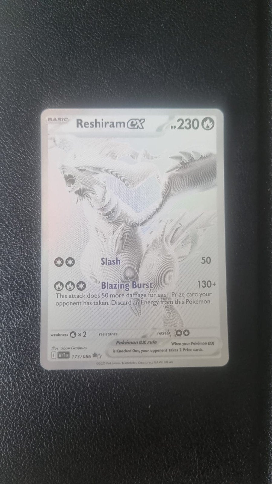 Reshiram ex 173, clean, Hobby en Vrije tijd, Verzamelkaartspellen | Pokémon, Ophalen of Verzenden, Zo goed als nieuw