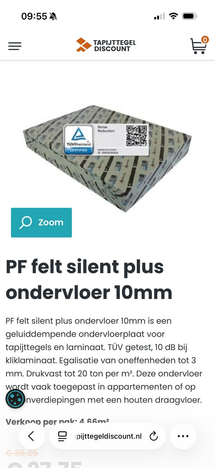 Nieuw ondervloerplaten 10 mm dik voor laminaat en parket, Ophalen, Bruin, 75 m² of meer, Nieuw
