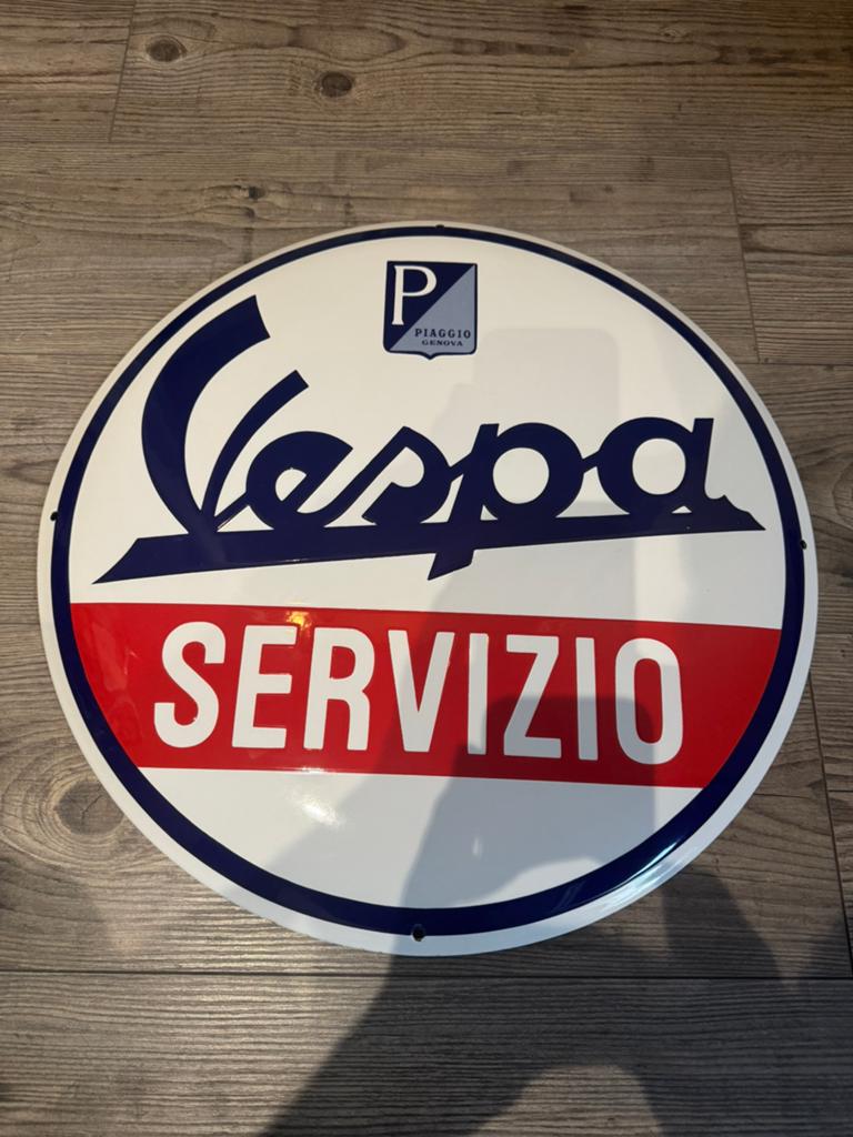 Vespa XL 50 cm emaille service bord, Ophalen of Verzenden, Zo goed als nieuw, Reclamebord