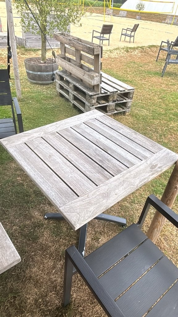 3x Bellagio Canzo klaptafel 80x80x75cm, Ophalen, Gebruikt, Rechthoekig, Teakhout