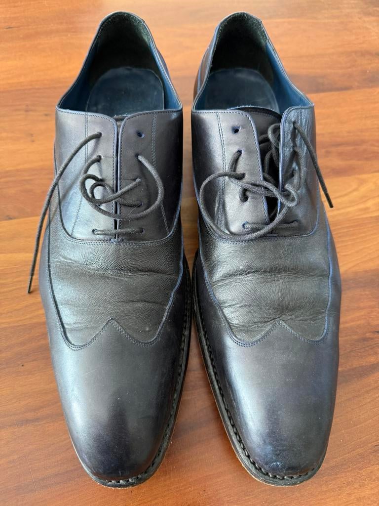 Greve herenschoenen maat 10,5 donkerblauw zeer goede staat, Ophalen of Verzenden, Zo goed als nieuw, Blauw